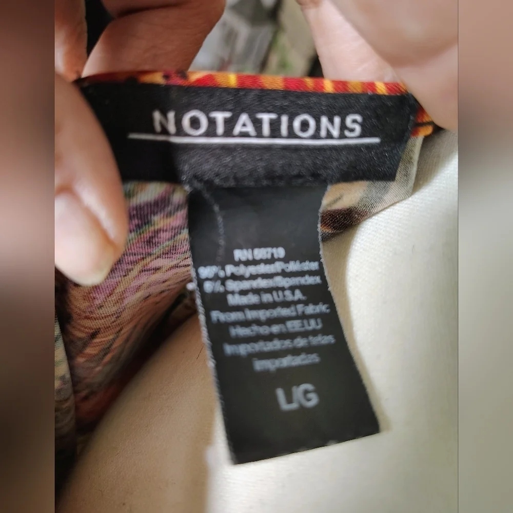 Notations Multicolor Abstract Pattern Blouse - Picture 2 of 3